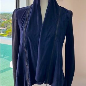 Elie Tahari blue suede lightweight jacket/Blazer
